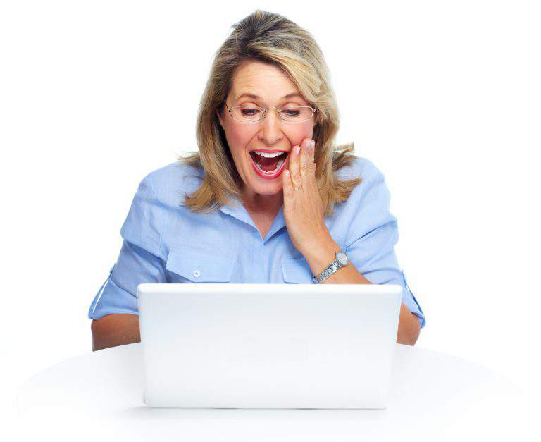20838325 – happy senior woman with laptop computer
